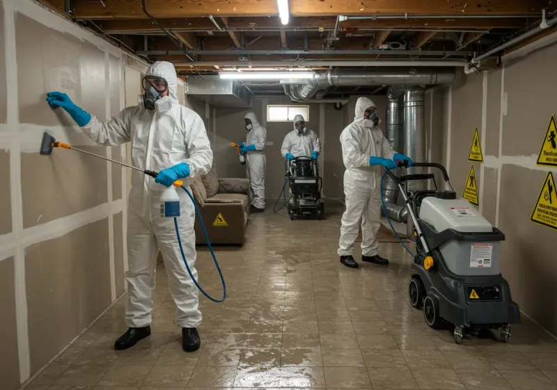 Basement Moisture Removal and Structural Drying process in Inverness, AL